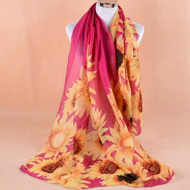 Hot Fashion Women Printed Soft Chiffon Shawl Wrap Wraps Scarf Scarves Silk Scarf 